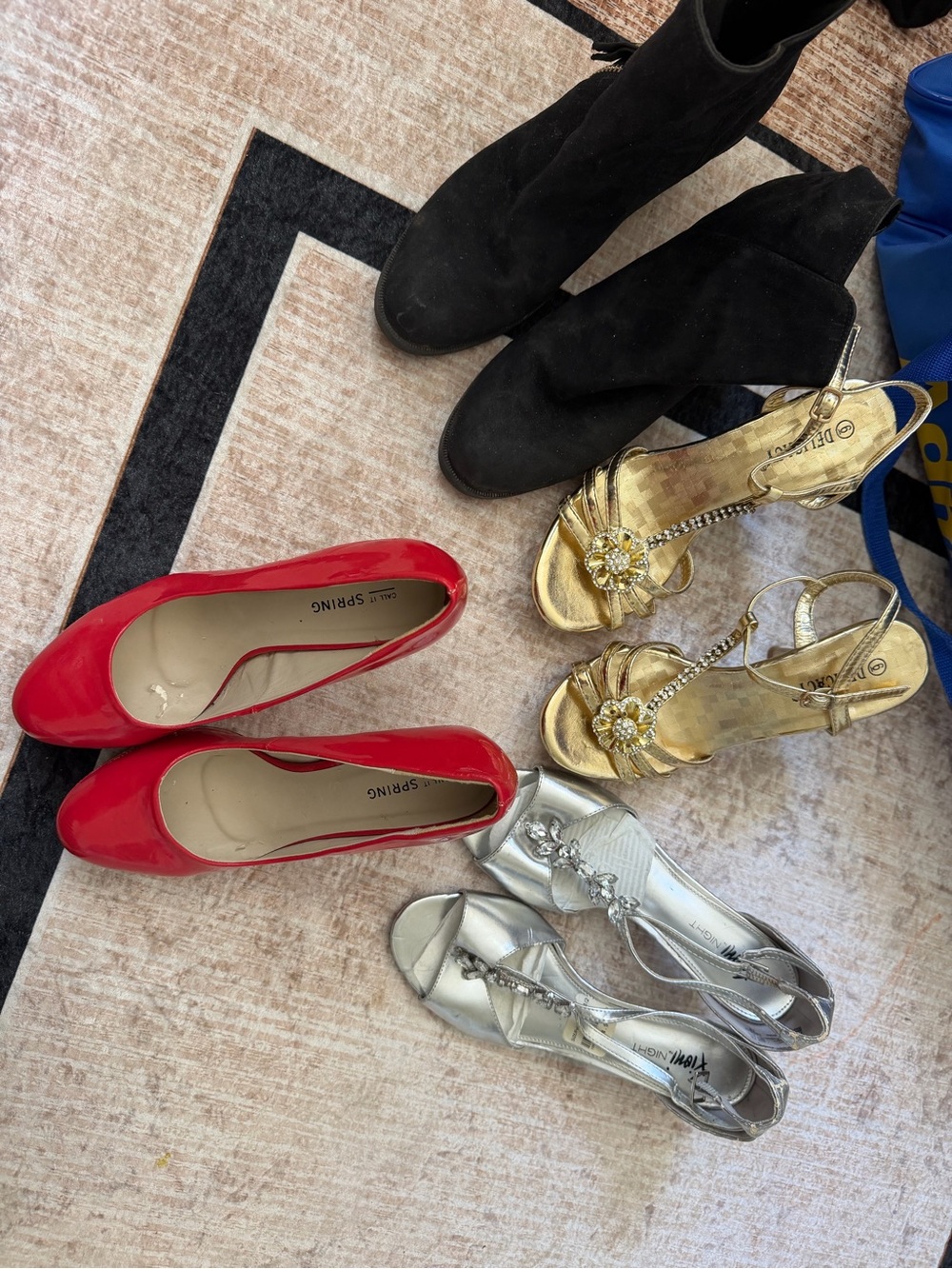 Red Patent Round-Toe Pumps - Women